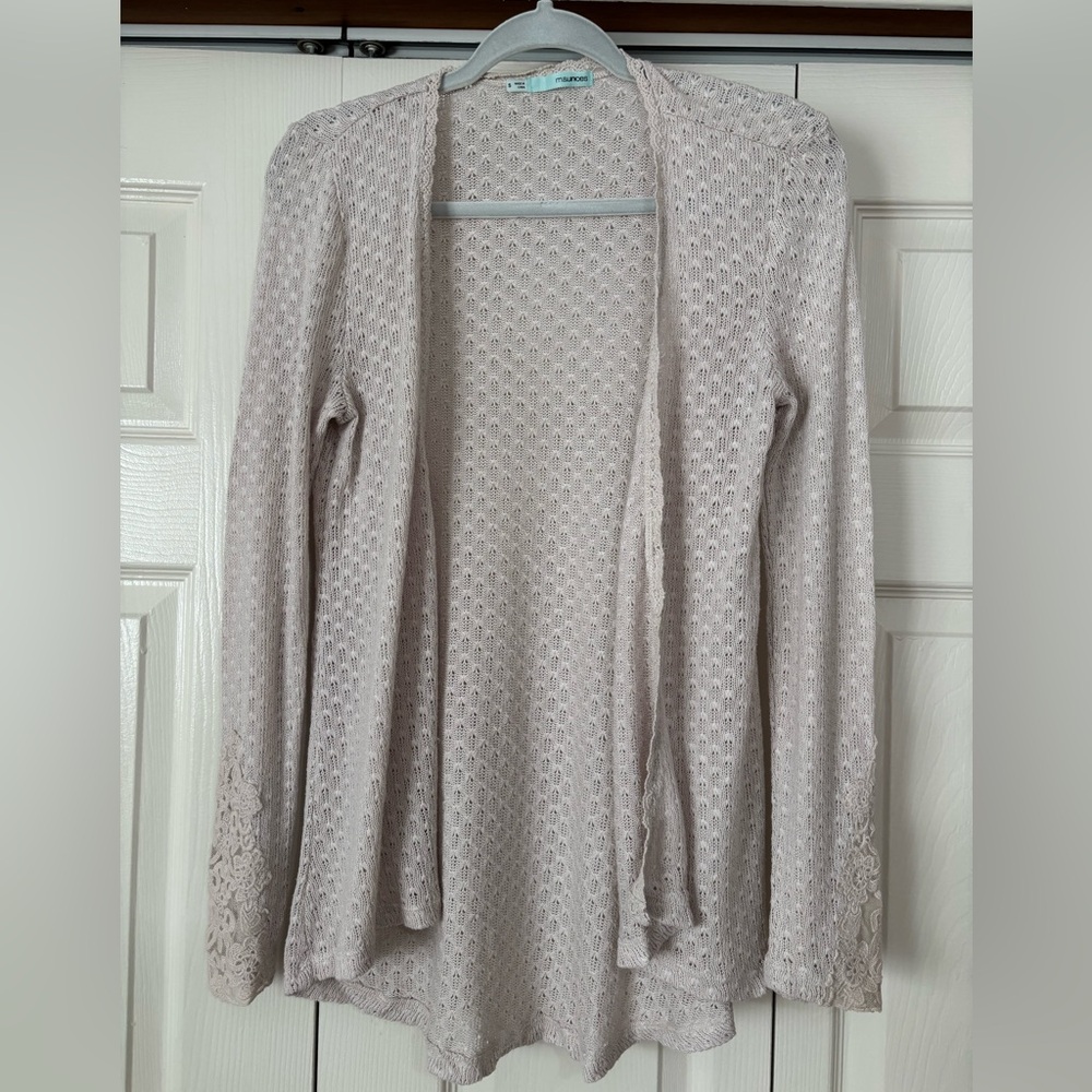 Maurices Beige Open-Front Knit Cardigan size Small